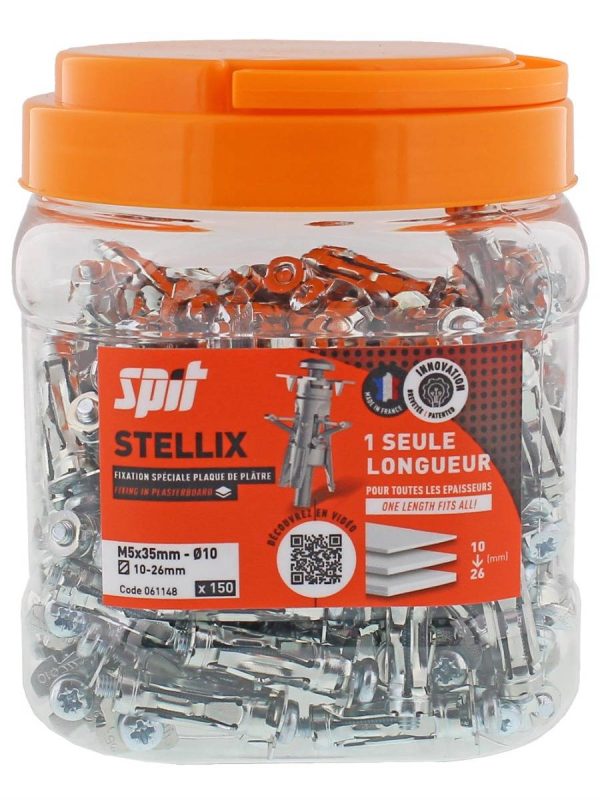 Cheville métallique à vis Stellix – 5 x 35 / 15 M5 + Vis Seau de 150 – SPIT – 060144 Cheville métallique à vis Stellix – 5 x 35 / 15 M5 + Vis Seau de 150 – SPIT – 060144