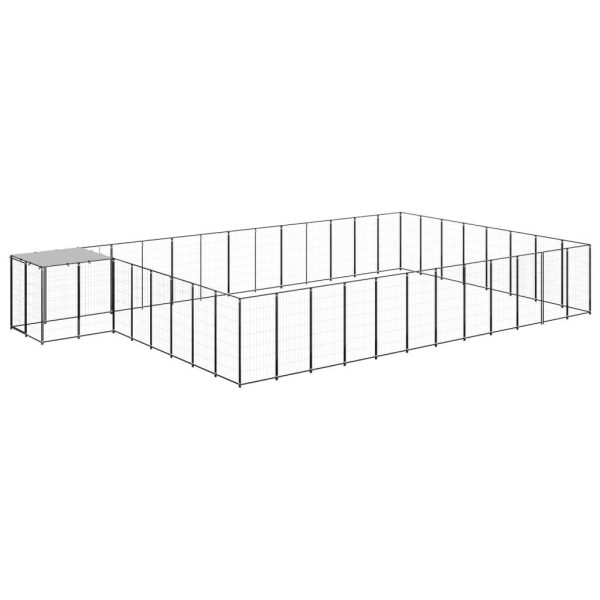 Chenil extérieur 30,25 m² acier avec toit de protection pour jardin Noir – ComfortXL Outdoor Living Chenil extérieur 30,25 m² acier avec toit de protection pour jardin Noir – ComfortXL Outdoor Living