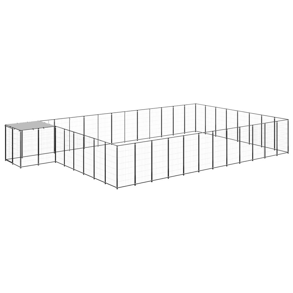 Chenil extérieur 30,25 m² acier avec toit de protection pour jardin Noir – ComfortXL Outdoor Living