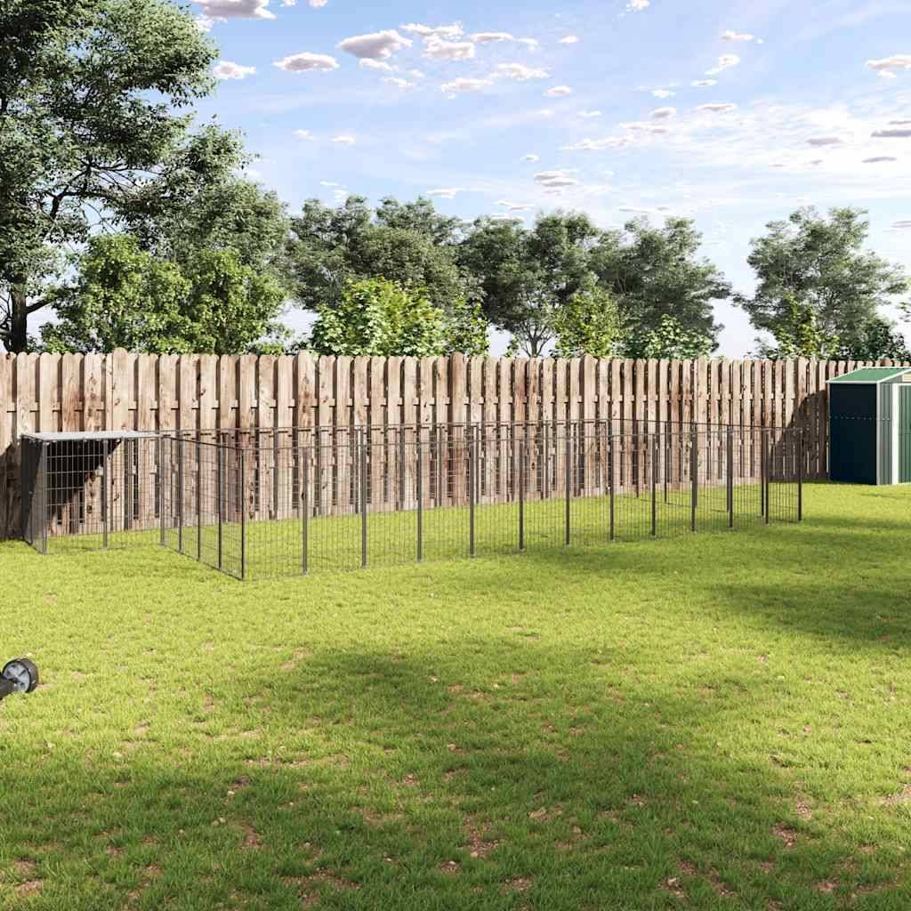 Chenil Noir 22,99 m² Acier vidaXL 3082216