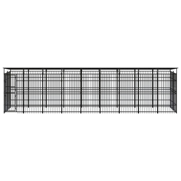 Chenil D’Extérieur Avec Toit Pour Chiens Acier 16,59 M² – vidaXL Chenil D’Extérieur Avec Toit Pour Chiens Acier 16,59 M² – vidaXL