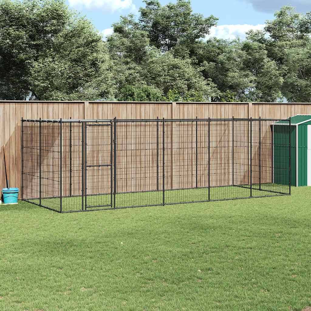 Chenil extérieur Acier avec toit 12,1 m² vidaXL 3082294