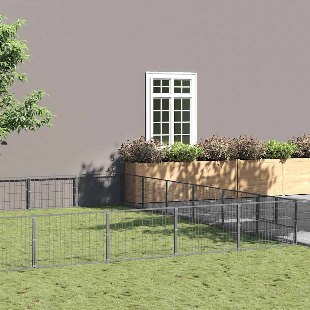 Chenil Argenté 54 m² Acier vidaXL 3082177