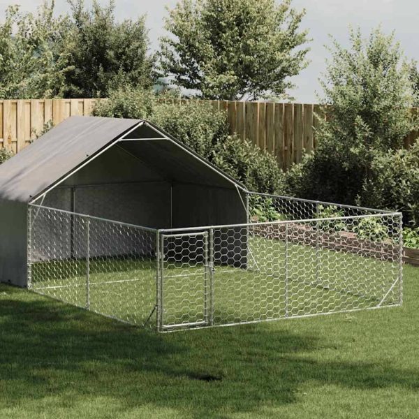 Chenil extérieur pour chien en acier galvanisé avec abri 6x3x1,9 m – ComfortXL Pet Living Chenil extérieur pour chien en acier galvanisé avec abri 6x3x1,9 m – ComfortXL Pet Living