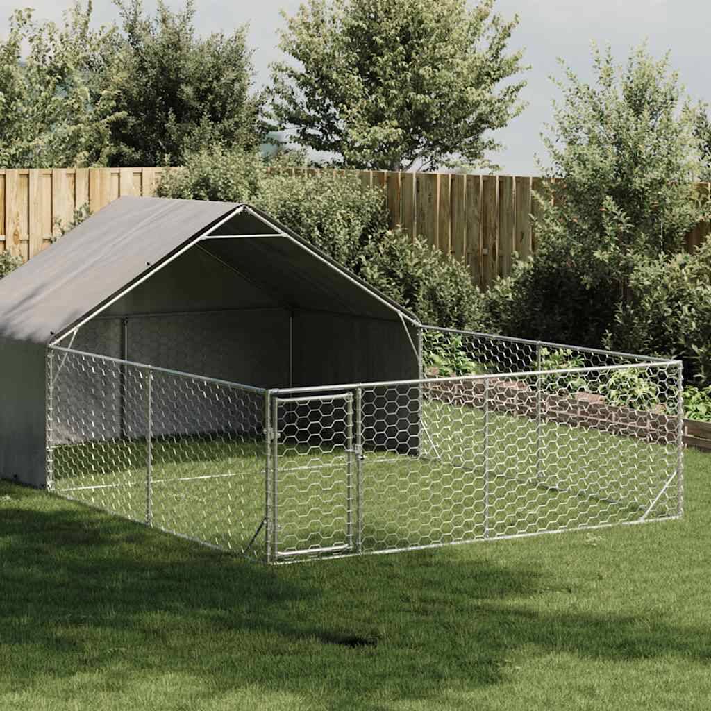 Chenil extérieur pour chien en acier galvanisé avec abri 6x3x1,9 m – ComfortXL Pet Living
