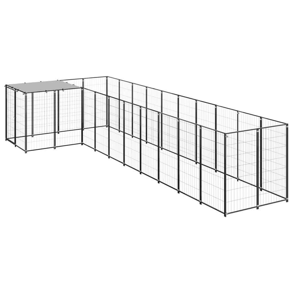 Chenil extérieur 7,26 m² acier avec toit de protection pour jardin Noir – ComfortXL Outdoor Living