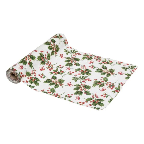 Chemin de Table en Tissu «Houx» 28x300cm Multicolore Chemin de Table en Tissu «Houx» 28x300cm Multicolore
