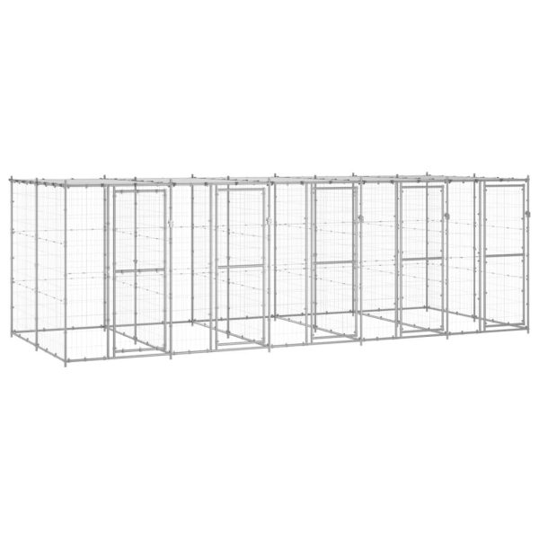 Chenil Extérieur Acier Galvanisé Toit Résistant Argent 12m² – ComfortXL Outdoor Living Chenil Extérieur Acier Galvanisé Toit Résistant Argent 12m² – ComfortXL Outdoor Living