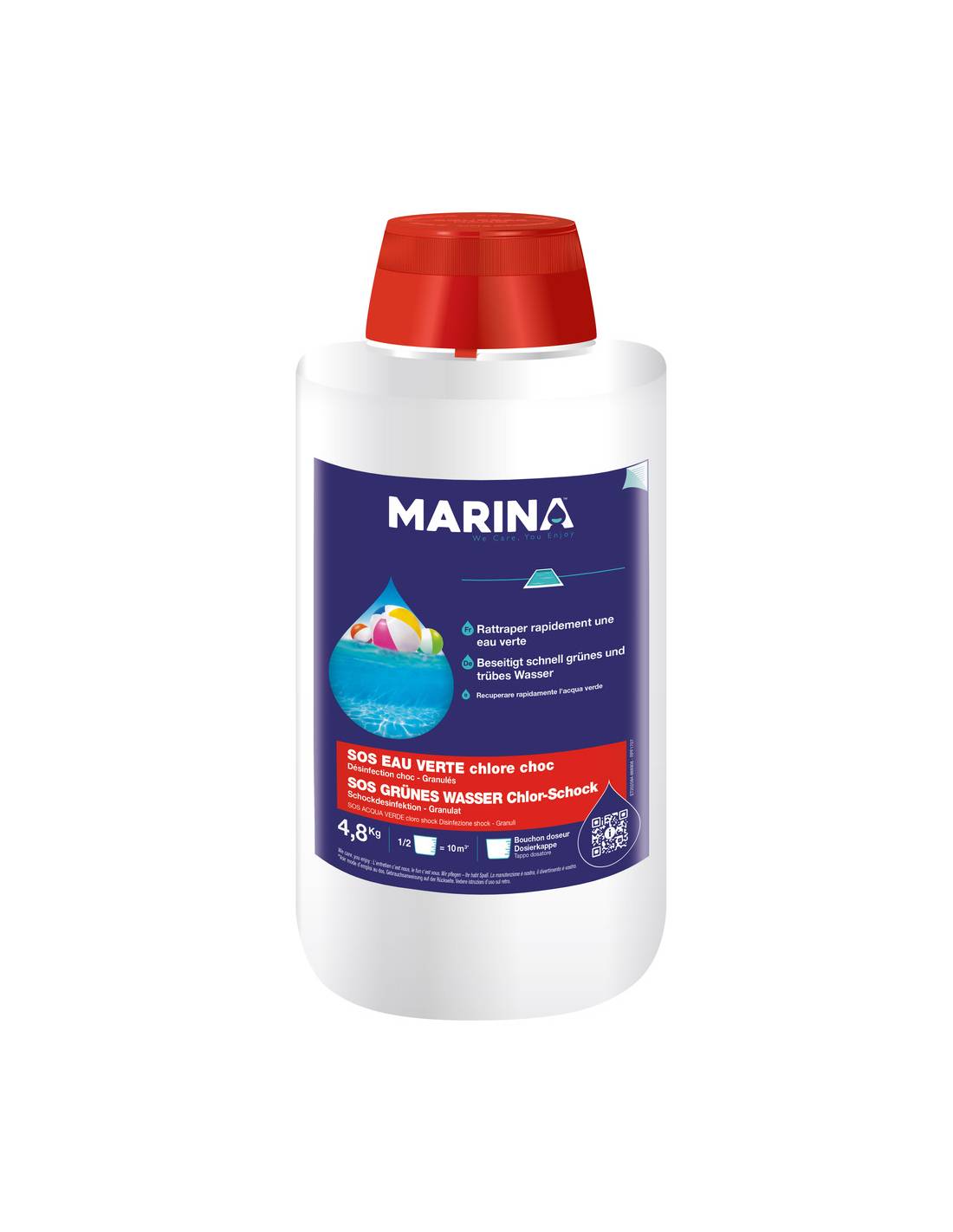 Chlore Choc Sos Eau Verte Et Trouble Granulés 4.8kg Tp2 - Marina