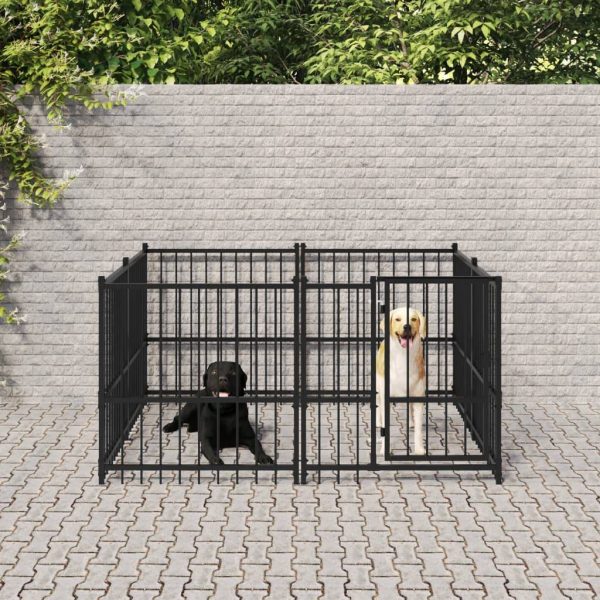 Chenil d’extérieur pour chiens Acier 3,75 m² vidaXL 3124598 Chenil d’extérieur pour chiens Acier 3,75 m² vidaXL 3124598