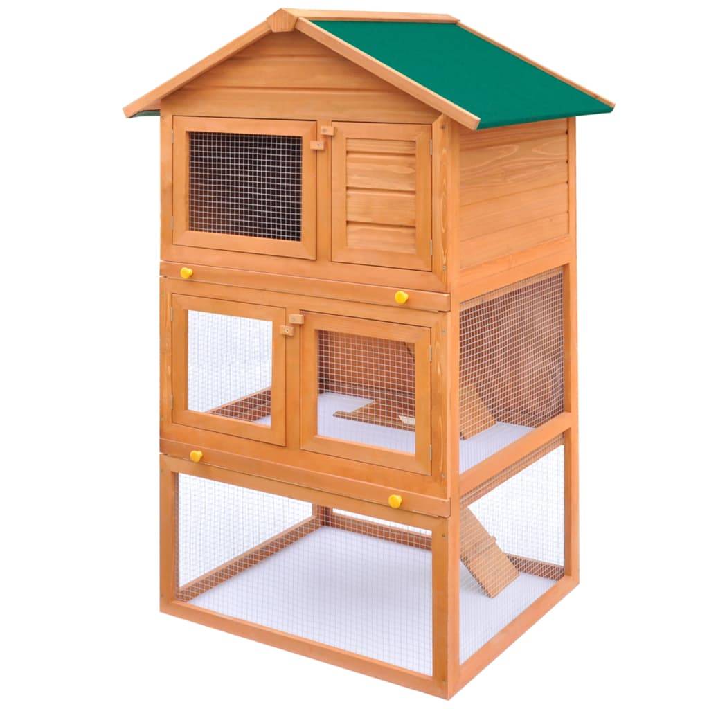 Clapier vertical en bois 3 niveaux pour rongeurs et petits animaux – ComfortXL Outdoor Living