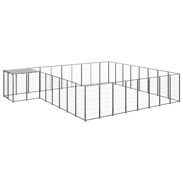 Chenil extérieur 20,57 m² acier avec toit de protection pour jardin Noir – ComfortXL Outdoor Living Chenil extérieur 20,57 m² acier avec toit de protection pour jardin Noir – ComfortXL Outdoor Living
