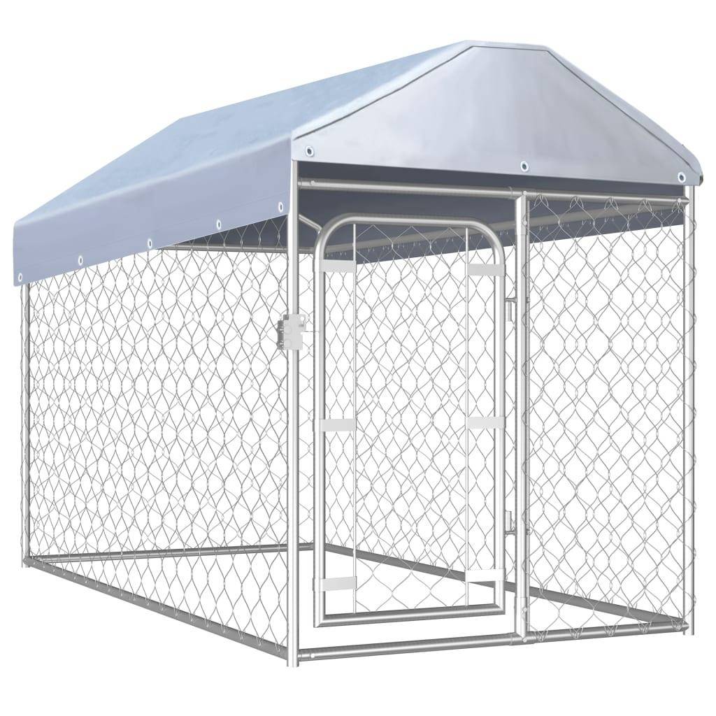 Chenil extérieur cage enclos parc animaux chien d'extérieur avec toit pour chiens 125 cm