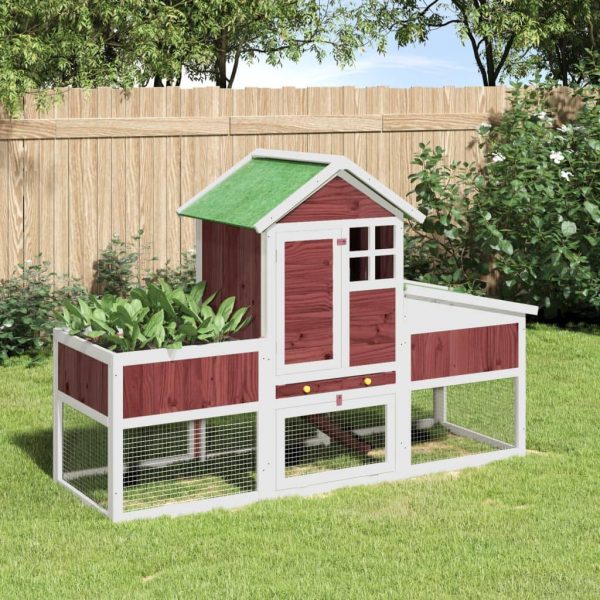Clapier moka 170x63x113 cm bois de pin massif vidaXL 172294 Clapier moka 170x63x113 cm bois de pin massif vidaXL 172294