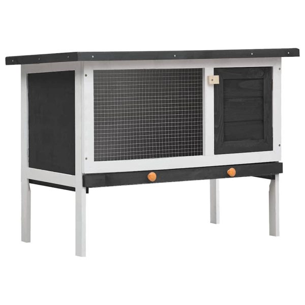 Clapier d’extérieur 1 niveau Gris Bois vidaXL 170828 Clapier d’extérieur 1 niveau Gris Bois vidaXL 170828