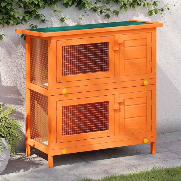 Clapier d’extérieur Cage animaux petits 4 portes Bois vidaXL 273759 Clapier d’extérieur Cage animaux petits 4 portes Bois vidaXL 273759