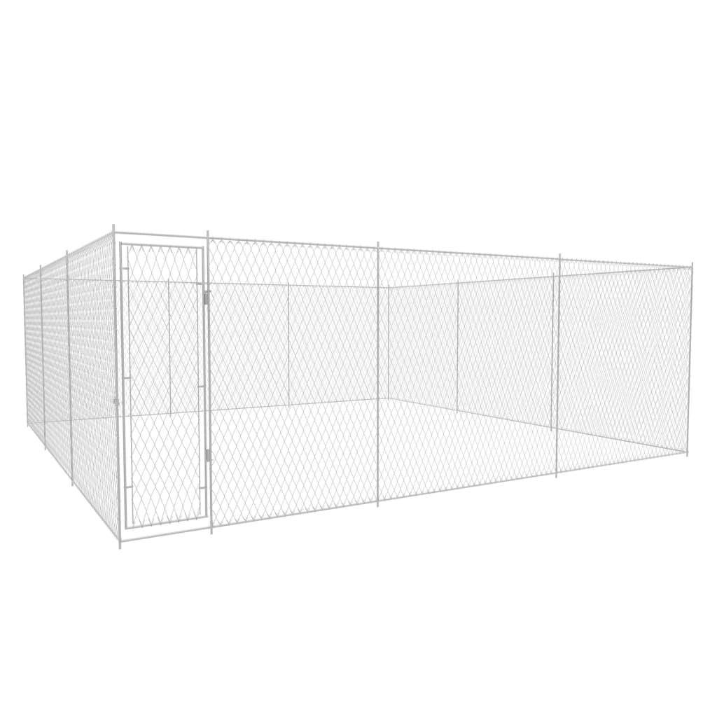Chenil extérieur cage enclos parc animaux chien extérieur pour chiens acier galvanisé 570 x 570 x 185 cm