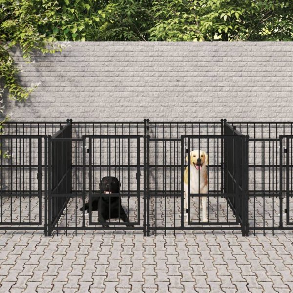 Chenil d’extérieur pour chiens Acier 11,26 m² vidaXL 3124583 Chenil d’extérieur pour chiens Acier 11,26 m² vidaXL 3124583