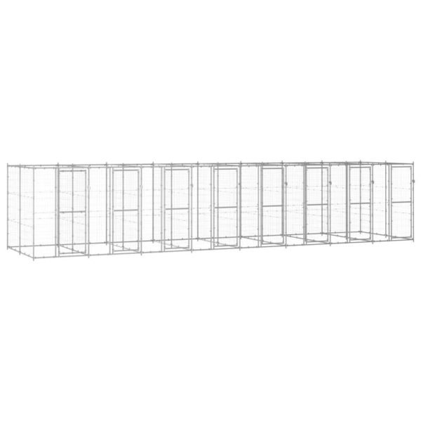 Chenil extérieur cage enclos parc animaux chien extérieur acier galvanisé 19,36 m²