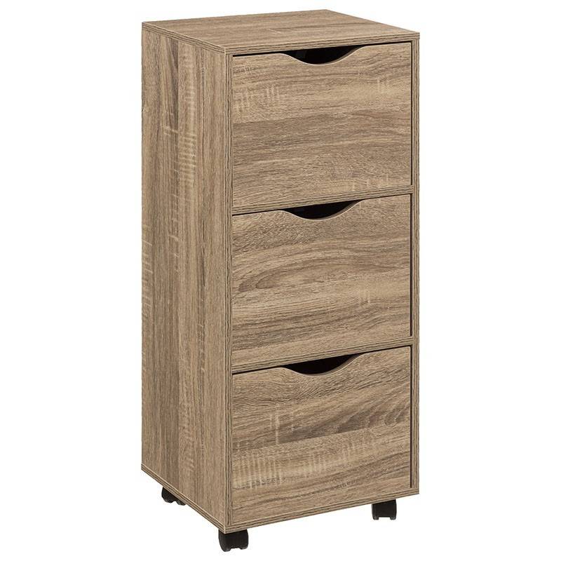 Chiffonnier 3 tiroirs sur roulettes naturel 5five