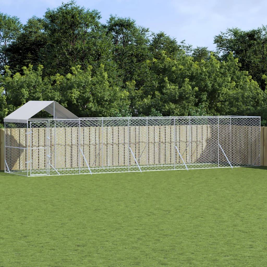 Chenil extérieur pour chien en acier galvanisé avec toit pour jardin 10x2x2,5 m – ComfortXL Outdoor Living