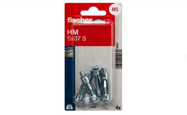 Chevilles métalliques à expansion HM 5 x 37 S avec vis – FISCHER – 90927 Chevilles métalliques à expansion HM 5 x 37 S avec vis – FISCHER – 90927