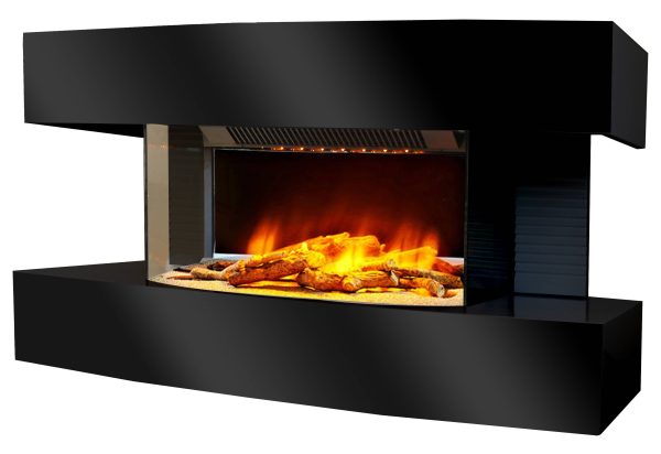 Cheminée électrique Murale Lounge Médium Noire 80 cm Effet Flammes LED Chemin’Arte Cheminée électrique Murale Lounge Médium Noire 80 cm Effet Flammes LED Chemin’Arte