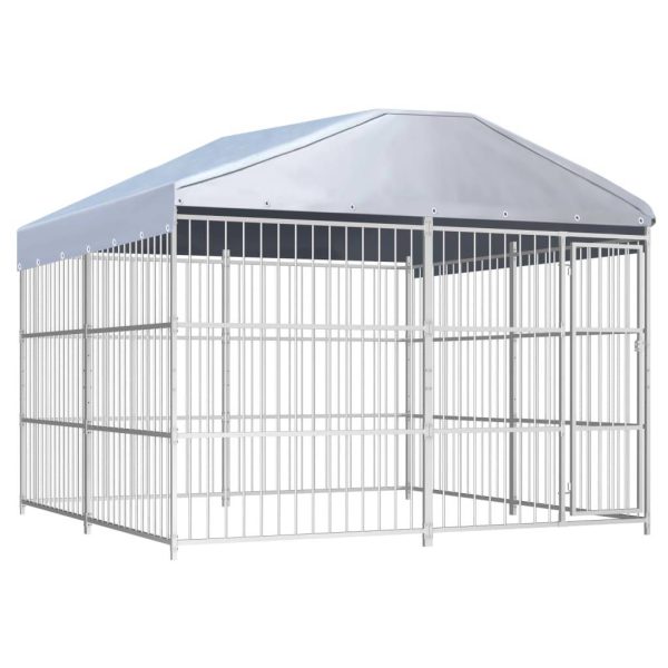 Chenil d’extérieur avec toit pour chiens 300 x 300 x 200 cm vidaXL 144625