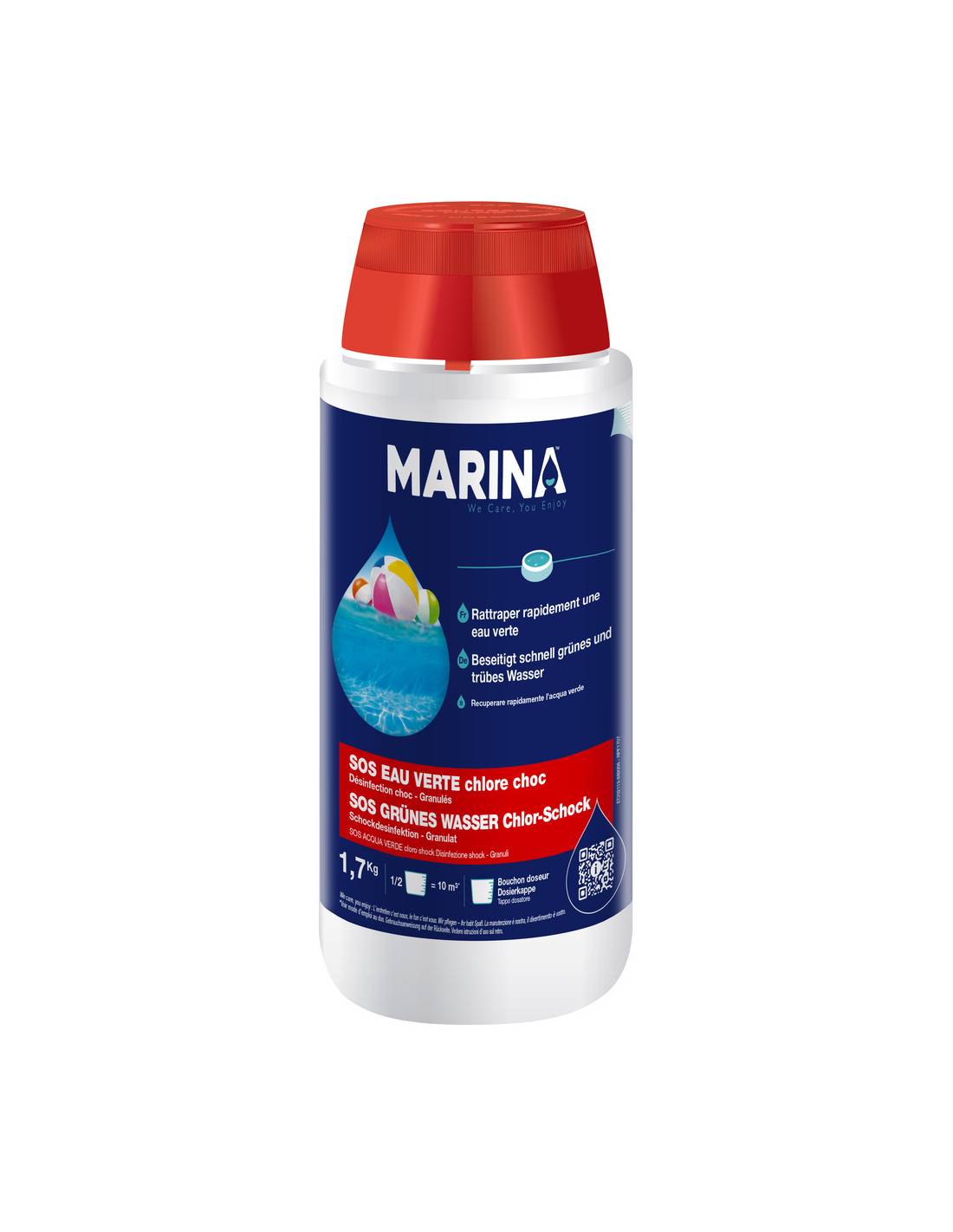 Chlore Choc Sos Eau Verte Et Trouble Granulés 1.7kg Tp2 - Marina