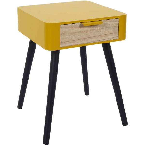 Chevet en bois 1 tiroir Zoran (Lot de 2) Jaune moutarde Chevet en bois 1 tiroir Zoran (Lot de 2) Jaune moutarde