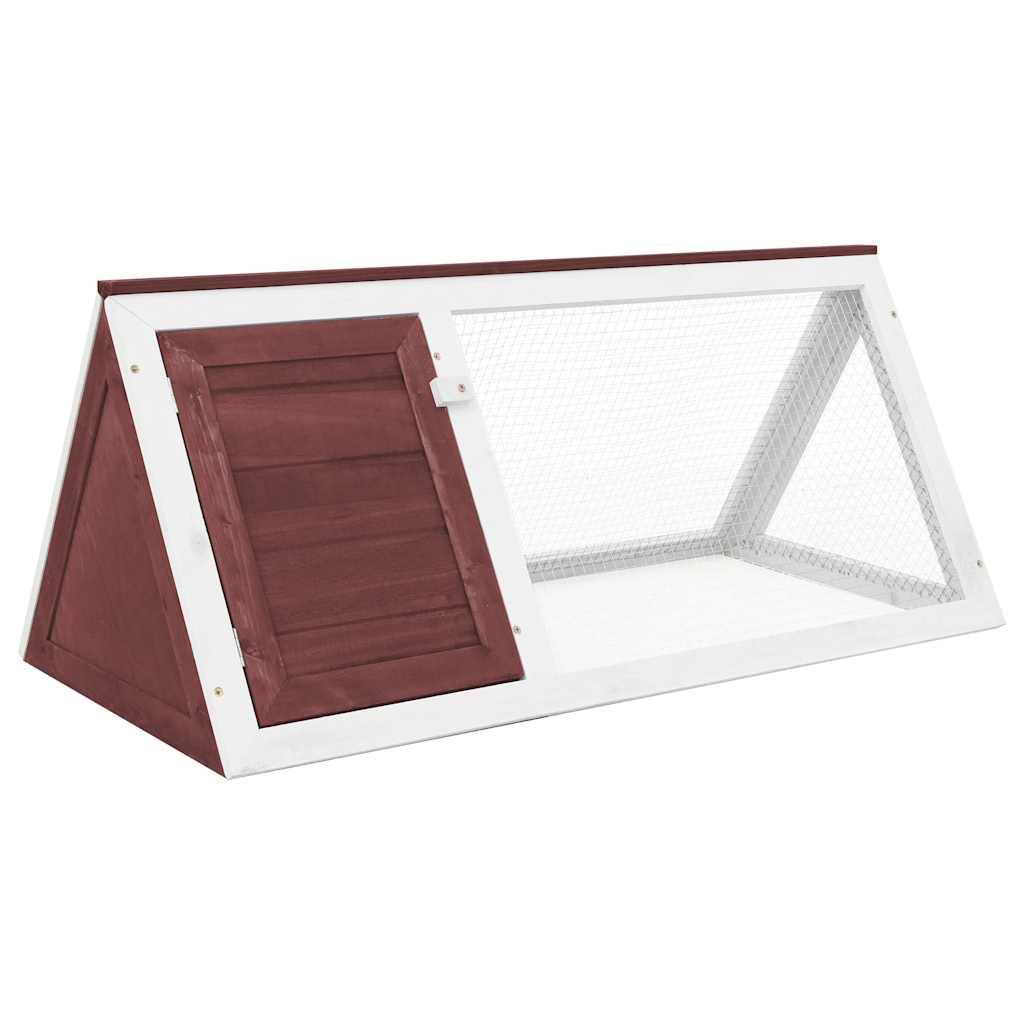 Clapier à Lapin en Bois de Sapin Cage pour Rongeur Abri de Jardin 98x50x41 cm Marron - ComfortXL Pet Living