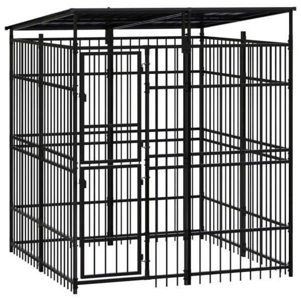 Chenil Extérieur 3,69 m² avec Toit en Acier Thermolaqué Noir pour Jardin – ComfortXL Outdoor Living Chenil Extérieur 3,69 m² avec Toit en Acier Thermolaqué Noir pour Jardin – ComfortXL Outdoor Living