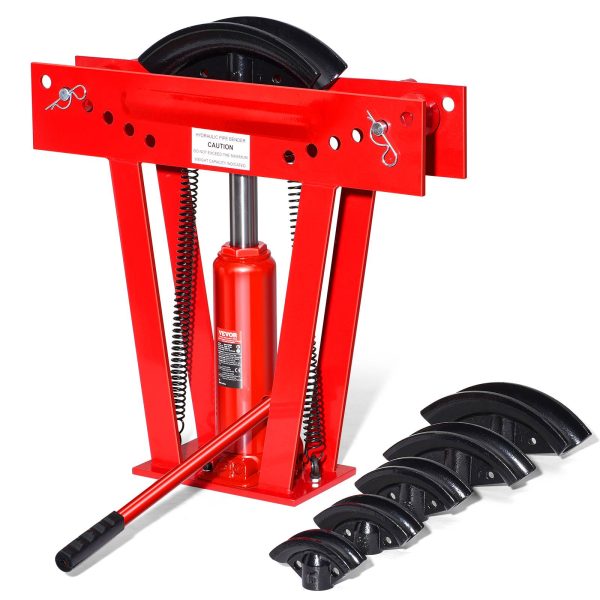 VEVOR Cintreuse tubes hydraulique 13-51mm, charge 12 tonnes, 6 matrices, réglable 90-180°, pour métaux divers. VEVOR Cintreuse tubes hydraulique 13-51mm, charge 12 tonnes, 6 matrices, réglable 90-180°, pour métaux divers.