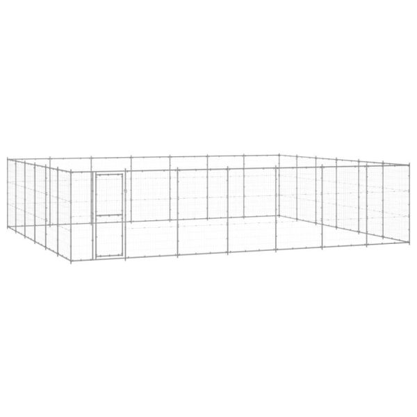 Chenil extérieur cage enclos parc animaux chien extérieur acier galvanisé 50,82 m²