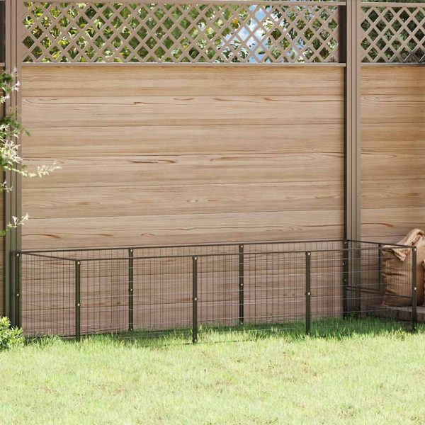 Chenil Noir 3 m² Acier vidaXL 3082093 Chenil Noir 3 m² Acier vidaXL 3082093