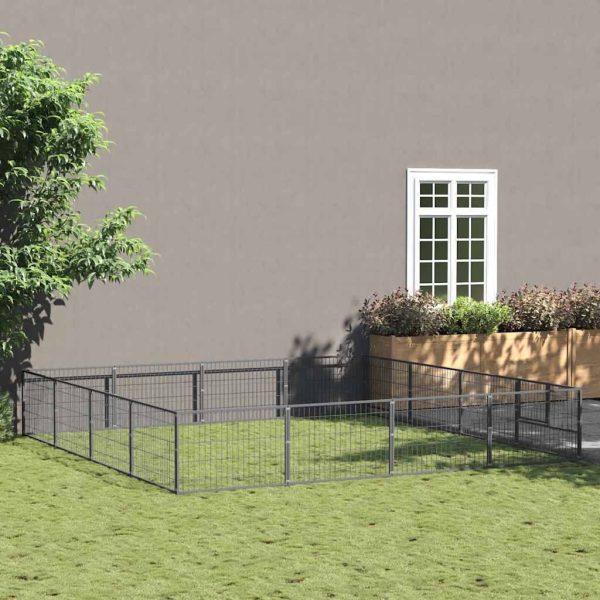Chenil Argenté 16 m² Acier vidaXL 3082150 Chenil Argenté 16 m² Acier vidaXL 3082150