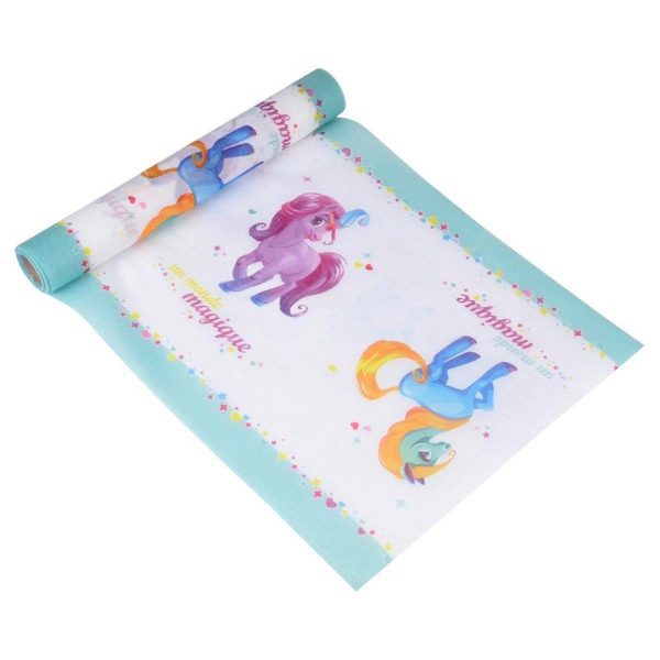 Chemin de Table Jetable «Poney» 28cmx5m Blanc Chemin de Table Jetable «Poney» 28cmx5m Blanc