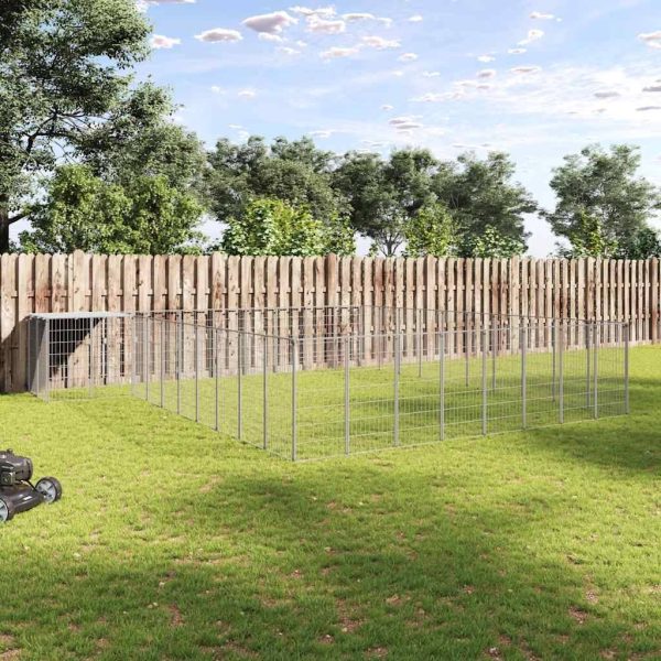 Chenil Argenté 25,41 m² Acier vidaXL 3082246