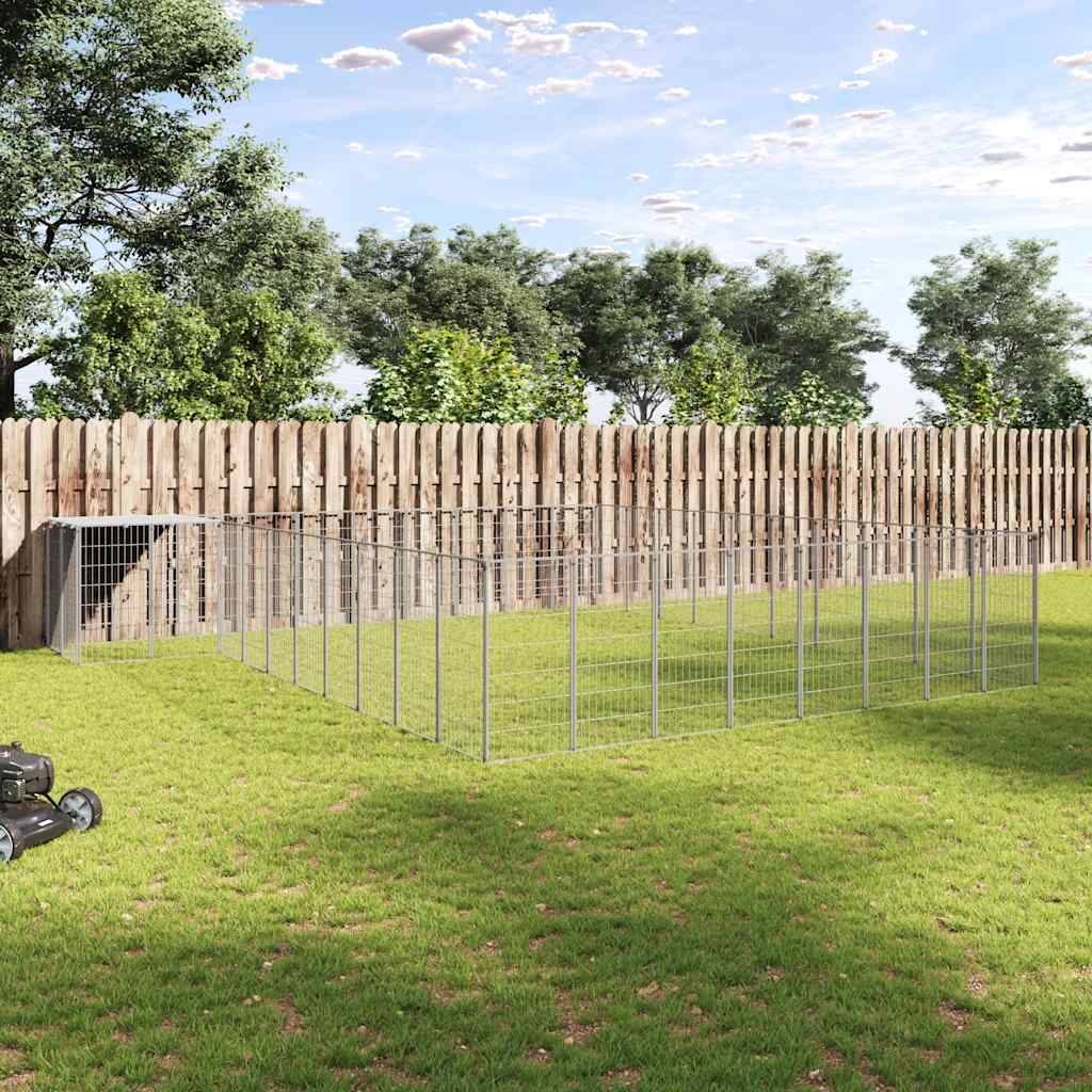 Chenil Argenté 25,41 m² Acier vidaXL 3082246