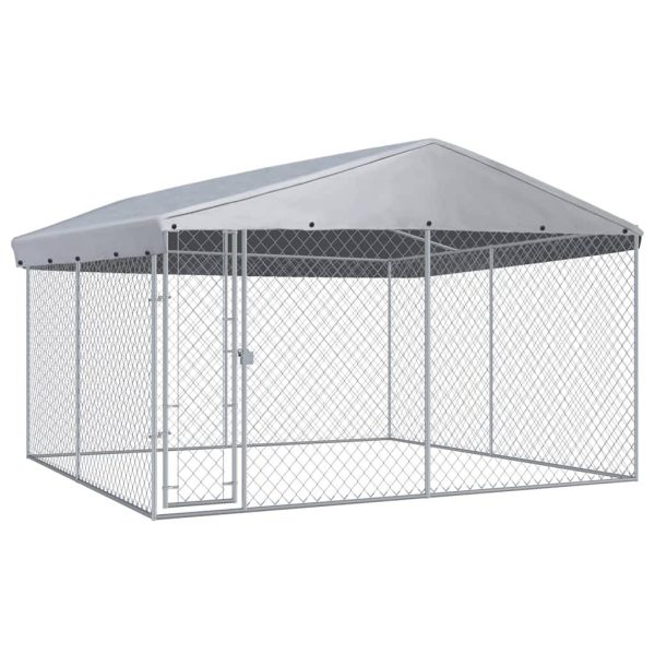 Chenil extérieur avec toit pour chiens 382x382x225 cm vidaXL 145029 Chenil extérieur avec toit pour chiens 382x382x225 cm vidaXL 145029