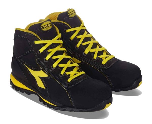 Chaussures de sécurité hautes GLOVE II HIGH S3 SRA HRO noir/jaune P37 – DIADORA SPA – 701.170234