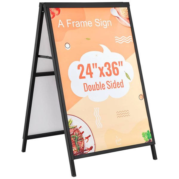 VEVOR Chevalet stop-trottoir affichage double-face 91×61 cm, acier, pliable. Étanche, bars, restaurants. VEVOR Chevalet stop-trottoir affichage double-face 91×61 cm, acier, pliable. Étanche, bars, restaurants.
