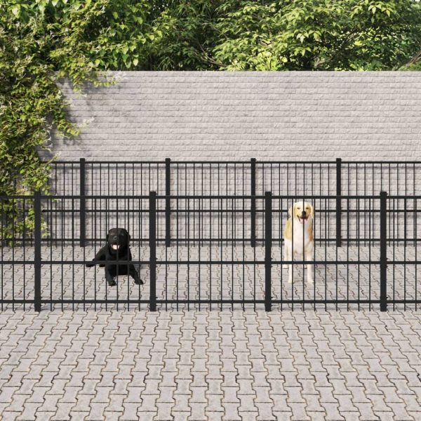 Chenil d’extérieur pour chiens Acier 25,4 m² vidaXL 3124622