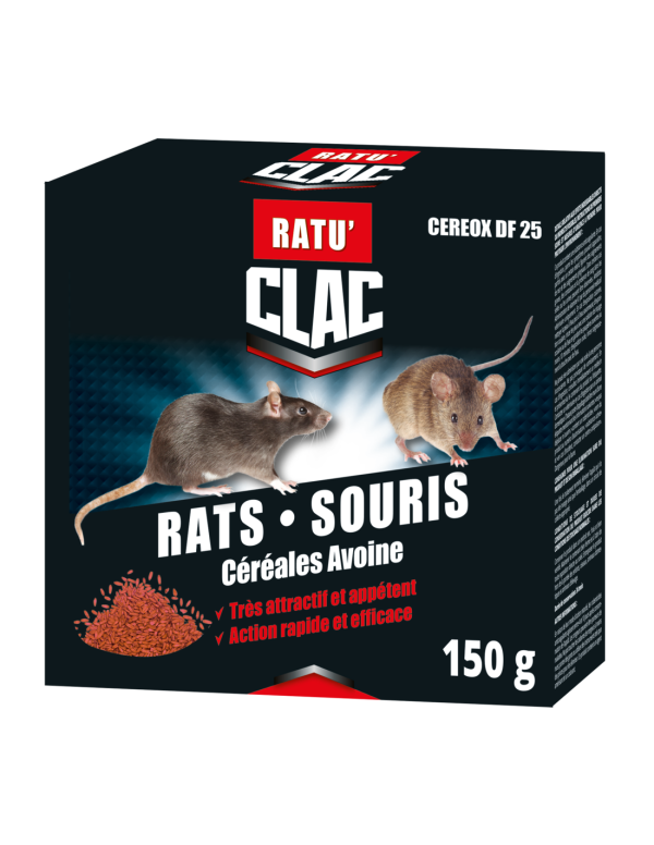 Clac Raticide Cereales Avoine 150g – Clac Clac Raticide Cereales Avoine 150g – Clac