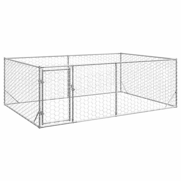 Chenil d’extérieur – Cage d’extérieur – Chenil de jardin pour chiens porte 3x2x1 m acier galvanisé