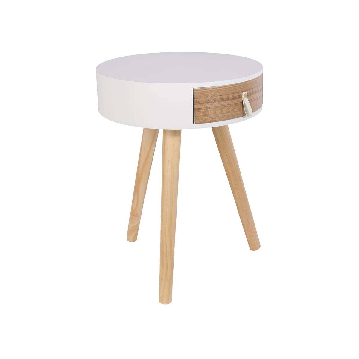 Chevet en bois scandinave Nora (Lot de 2) Blanc