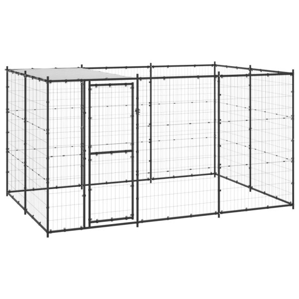 Chenil extérieur Acier thermolaqué avec Toit pour Chien 7,26 m² Noir – ComfortXL Outdoor Living Chenil extérieur Acier thermolaqué avec Toit pour Chien 7,26 m² Noir – ComfortXL Outdoor Living