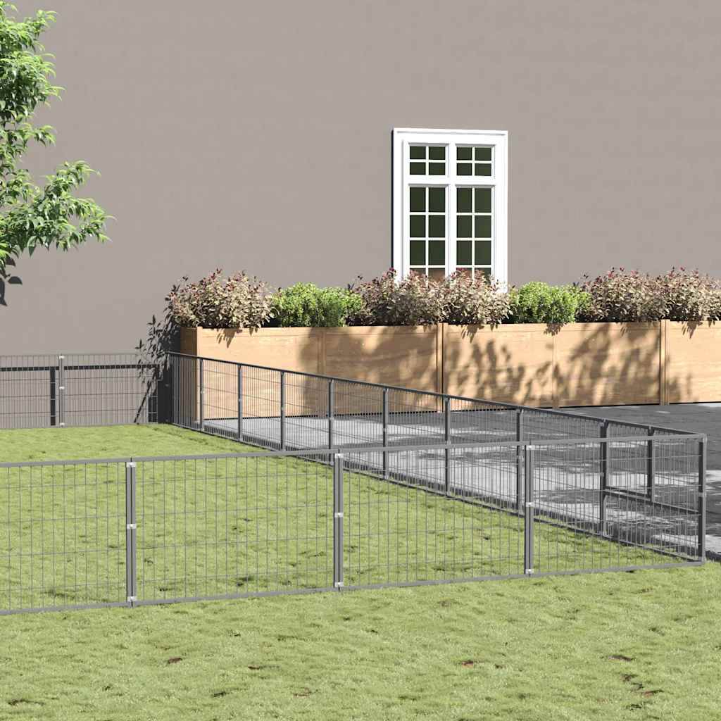 Chenil Argenté 90 m² Acier vidaXL 3082196