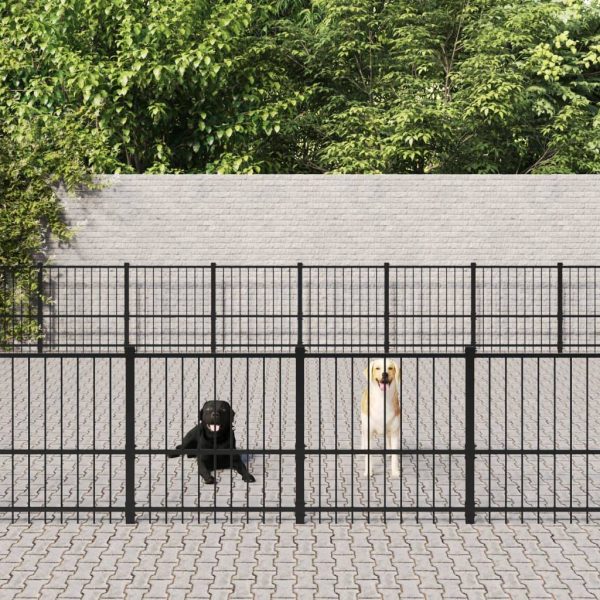 Chenil d’extérieur pour chiens Acier 67,74 m² vidaXL 3124657