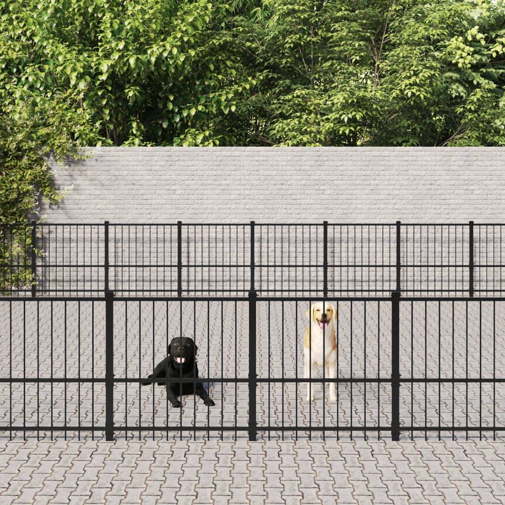 Chenil d'extérieur pour chiens Acier 67,74 m² vidaXL 3124657